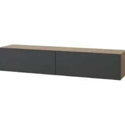 Mobile Porta TV Sospeso Rovere Antracite Ante a Ribalta Salvaspazio