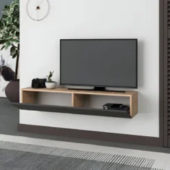 Mobile Porta TV Sospeso Rovere Antracite Ante a Ribalta Salvaspazio