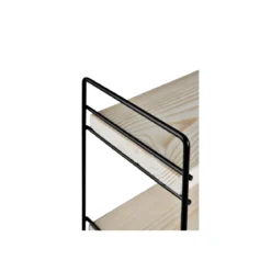 Mobile Scaffale per Trucchi da Bagno Multiuso in Metallo Nero Legno Salvaspazio
