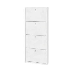 Mobile Scarpiera Ossido Bianco Slim 4 Ante a Ribalta Salvaspazio 10 Paia Scarpe