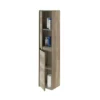 Mobile Sospeso da Bagno 140 a Colonna 2 Ante Rovere Mobiletto Parete Muro Legno