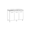 Mobile Sotto Lavello Doppia Vasca 3 Ante 120 cm Senza Lavello Larice Grigio