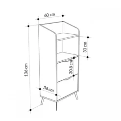 Mobiletto Porta Microonde Multiuso in Legno con Cassetti da Cucina Bianco