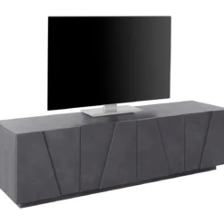 Moderno Porta TV Mobile Ardesia 160 Basso Soggiorno Anta Battente Credenza