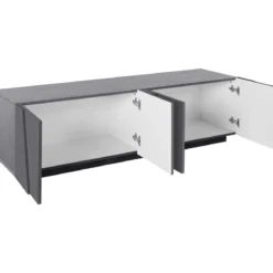 Moderno Porta TV Mobile Ardesia 160 Basso Soggiorno Anta Battente Credenza