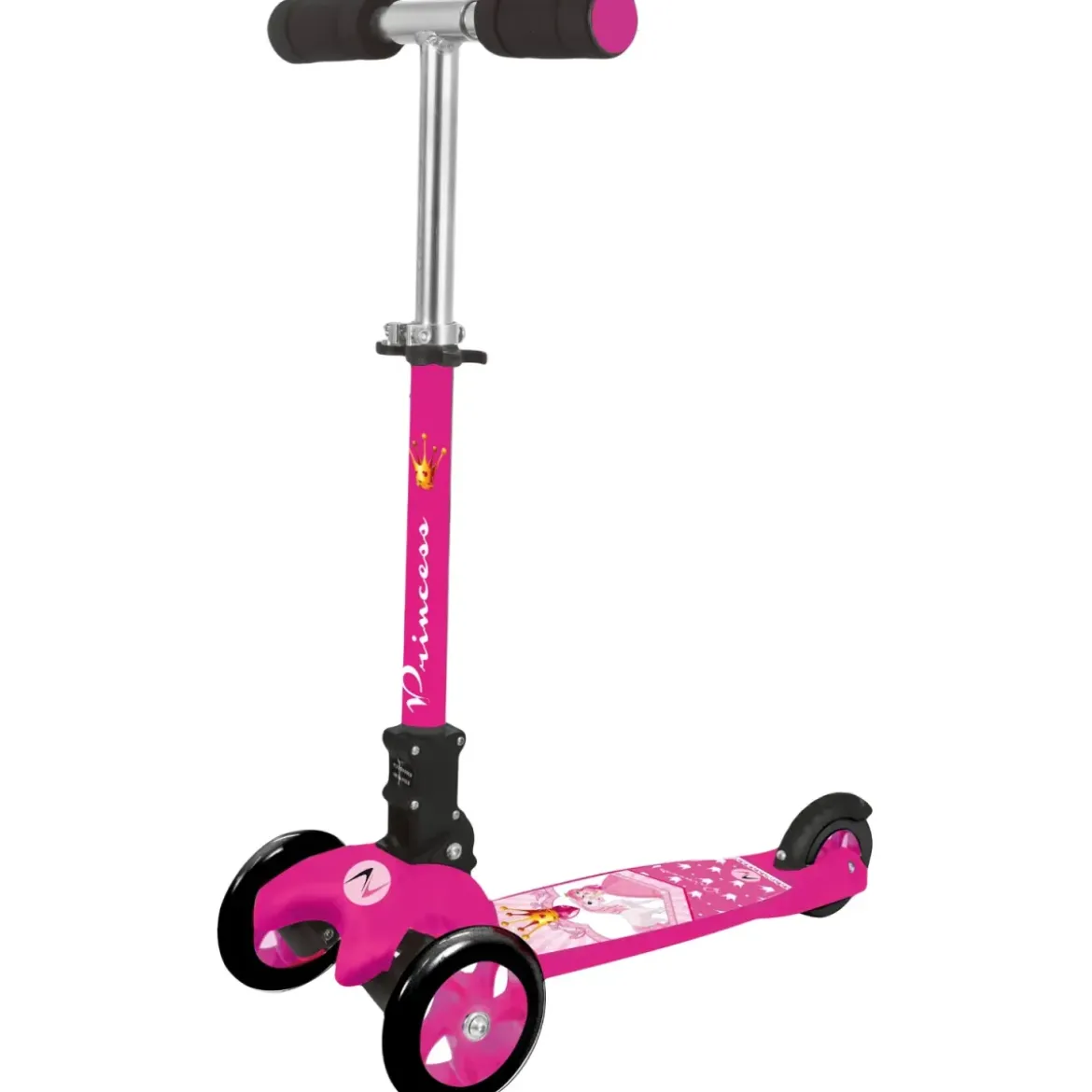 Monopattino a 3 Ruote Bambini Principessa Fucsia Altezza Regolabile