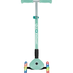 Monopattino a 3 Ruote Bambini Verde Menta Pieghevole Luci LED 50 kg