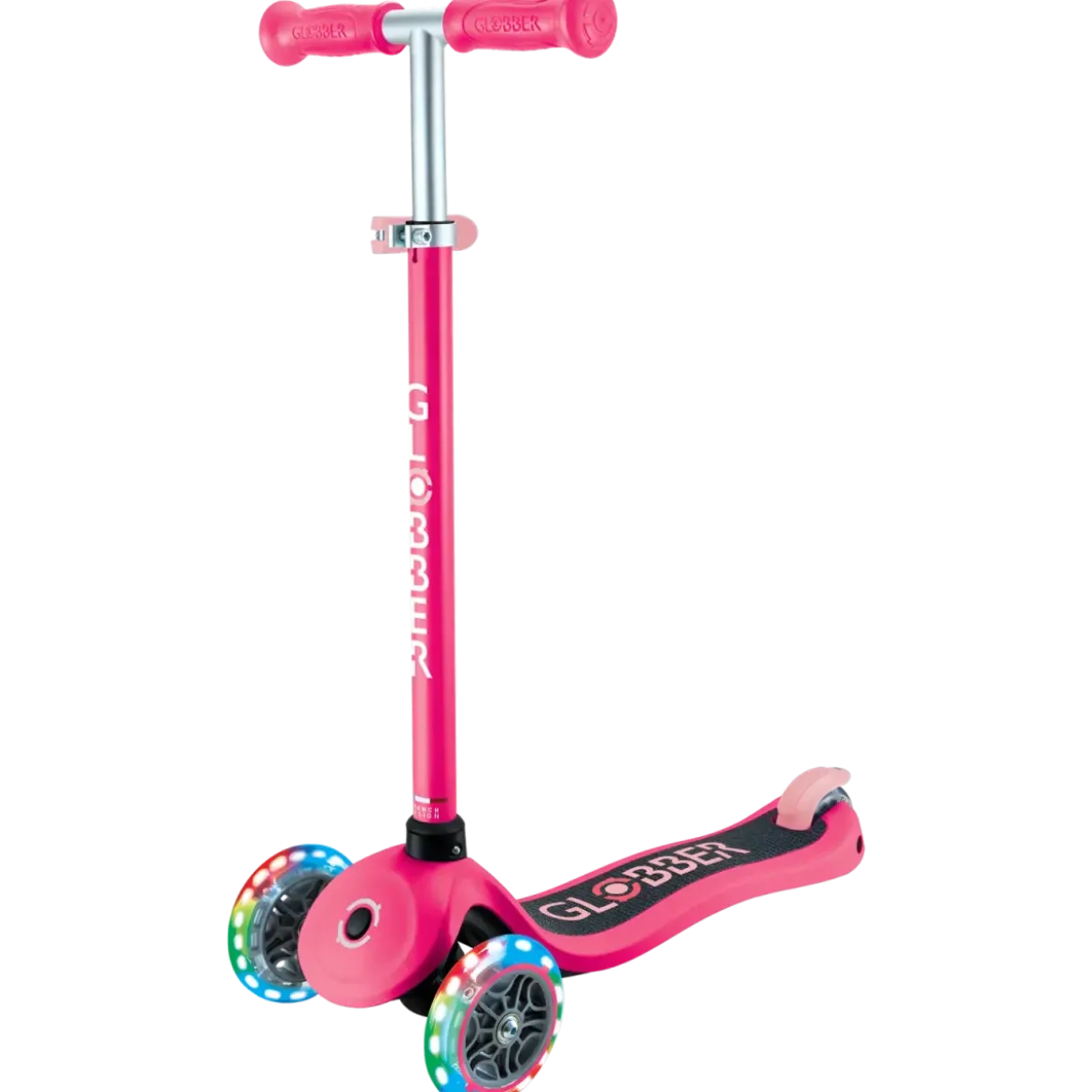 Monopattino a 3 Ruote per Bambini Fucsia Manubrio Regolabile 50kg