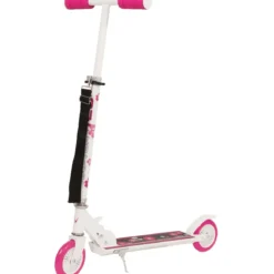 Monopattino Bambini 2 Ruote Pieghevole Bianco Fucsia Altezza Regolabile