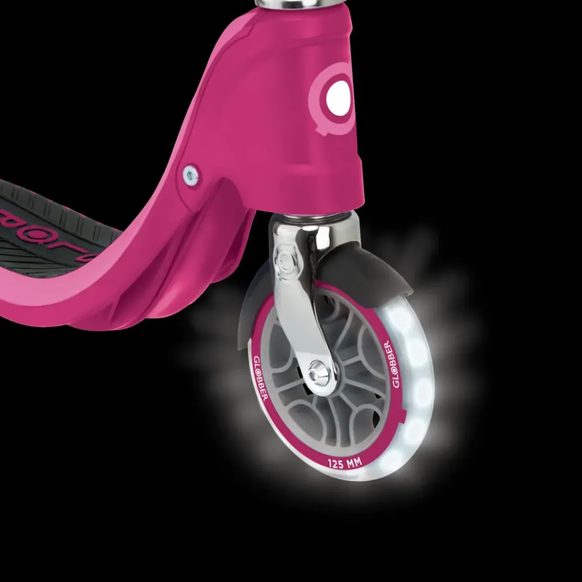 Monopattino Bimbi 2 Ruote Rosa Rubino Manubrio Regolabile Ruote LED