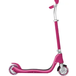 Monopattino Bimbi 2 Ruote Rosa Rubino Manubrio Regolabile Ruote LED
