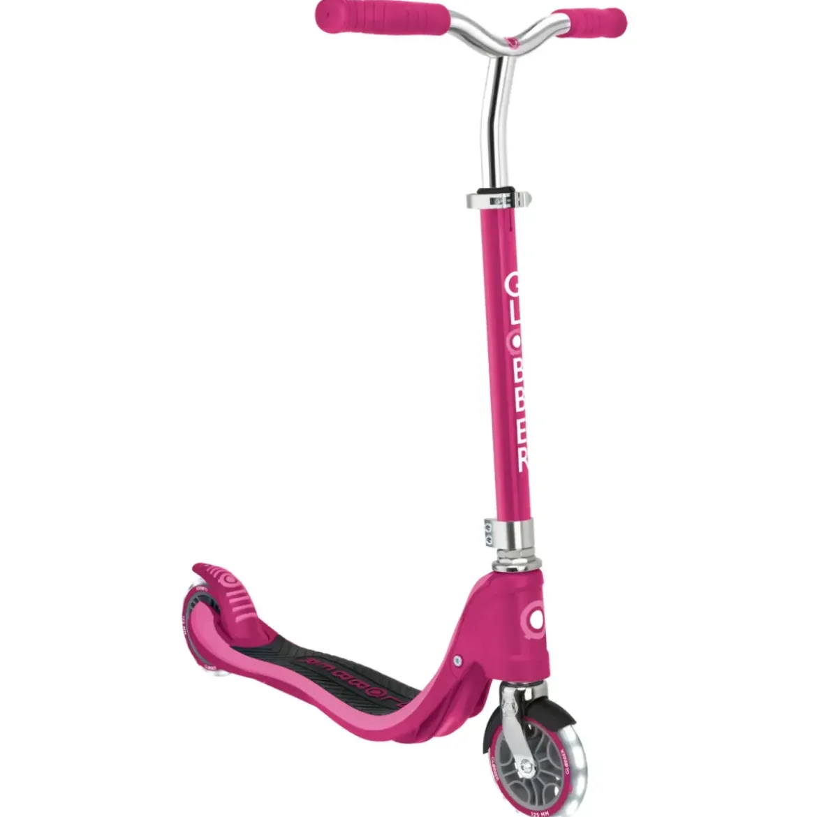 Monopattino Bimbi 2 Ruote Rosa Rubino Manubrio Regolabile Ruote LED