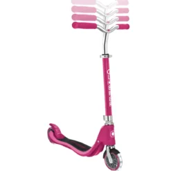 Monopattino Bimbi 2 Ruote Rosa Rubino Manubrio Regolabile Ruote LED