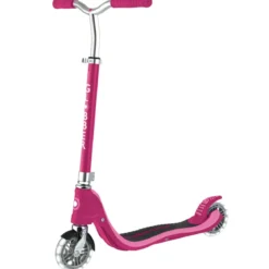 Monopattino Bimbi 2 Ruote Rosa Rubino Manubrio Regolabile Ruote LED