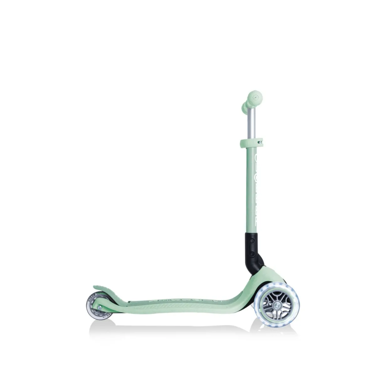 Monopattino con Luci a 3 Ruote Verde per Bimbo con Manubrio Regolabile