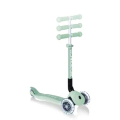 Monopattino con Luci a 3 Ruote Verde per Bimbo con Manubrio Regolabile