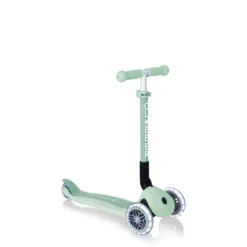 Monopattino con Luci a 3 Ruote Verde per Bimbo con Manubrio Regolabile