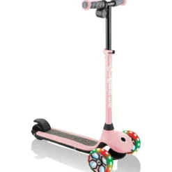 Monopattino Elettrico per Bambini Rosa 80W 3 Ruote Luci Regolabile
