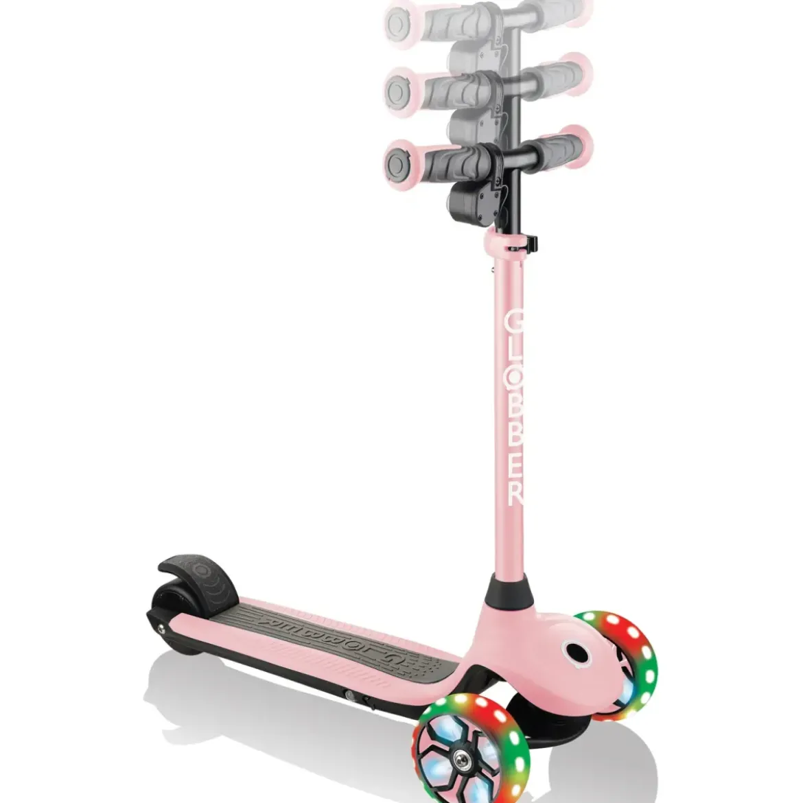 Monopattino Elettrico per Bambini Rosa 80W 3 Ruote Luci Regolabile