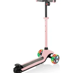 Monopattino Elettrico per Bambini Rosa 80W 3 Ruote Luci Regolabile