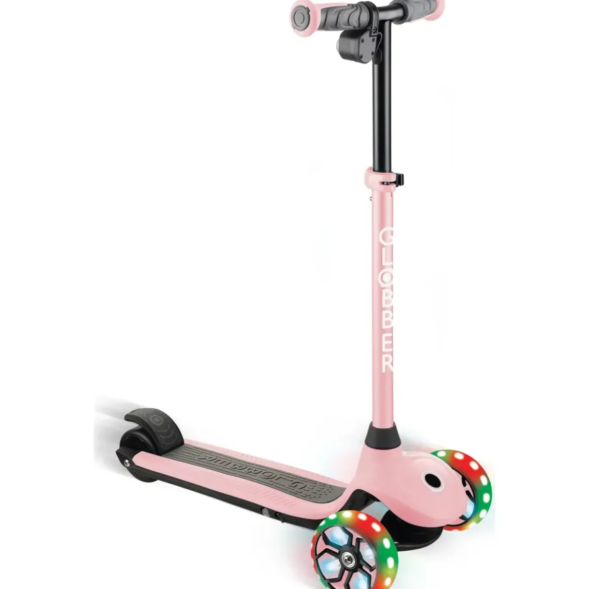 Monopattino Elettrico per Bambini Rosa 80W 3 Ruote Luci Regolabile