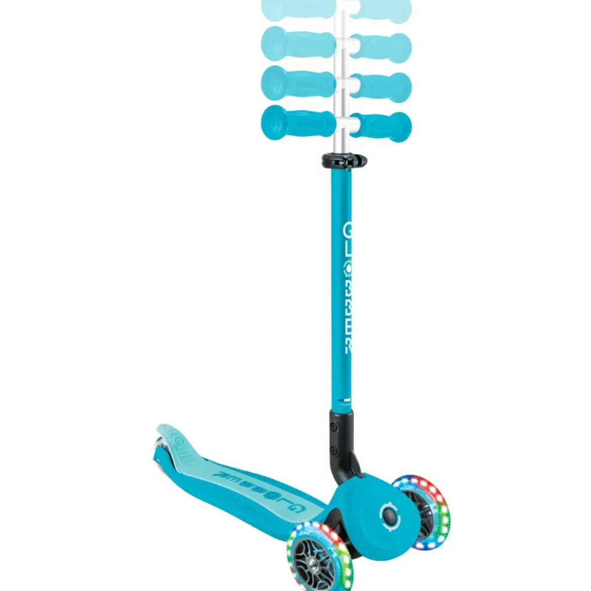 Monopattino Evolutivo 3 in 1 Celeste con Luci LED Sterzo Parentale 360
