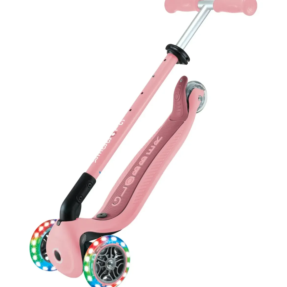 Monopattino Evolutivo 3 in 1 Rosa Pastello con Luci LED Sterzo 360