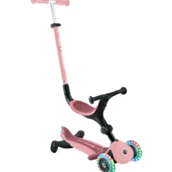 Monopattino Evolutivo 3 in 1 Rosa Pastello con Luci LED Sterzo 360