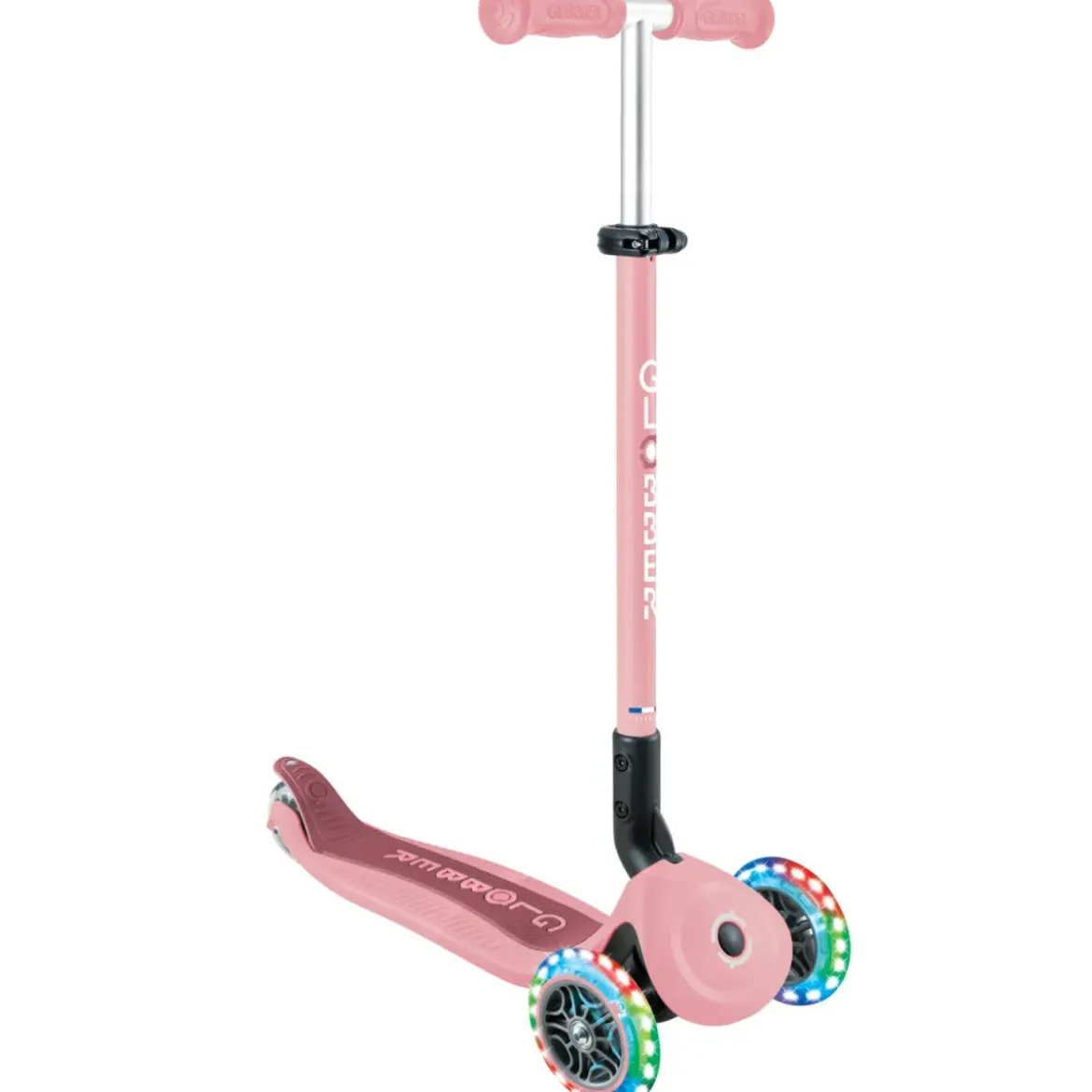 Monopattino Evolutivo 3 in 1 Rosa Pastello con Luci LED Sterzo 360