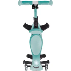 Monopattino Evolutivo per Bambini 3 in 1 Verde Menta con Luci LED 50kg