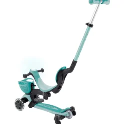 Monopattino Evolutivo per Bambini 3 in 1 Verde Menta con Luci LED 50kg
