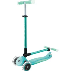 Monopattino per Bambini a 3 Ruote Verde Menta Ruote LED Regolabile