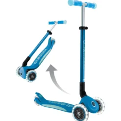 Monopattino per Bambini a 3 Ruote Blu Petrolio Ruote LED Regolabile