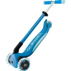 Monopattino per Bambini a 3 Ruote Blu Petrolio Ruote LED Regolabile