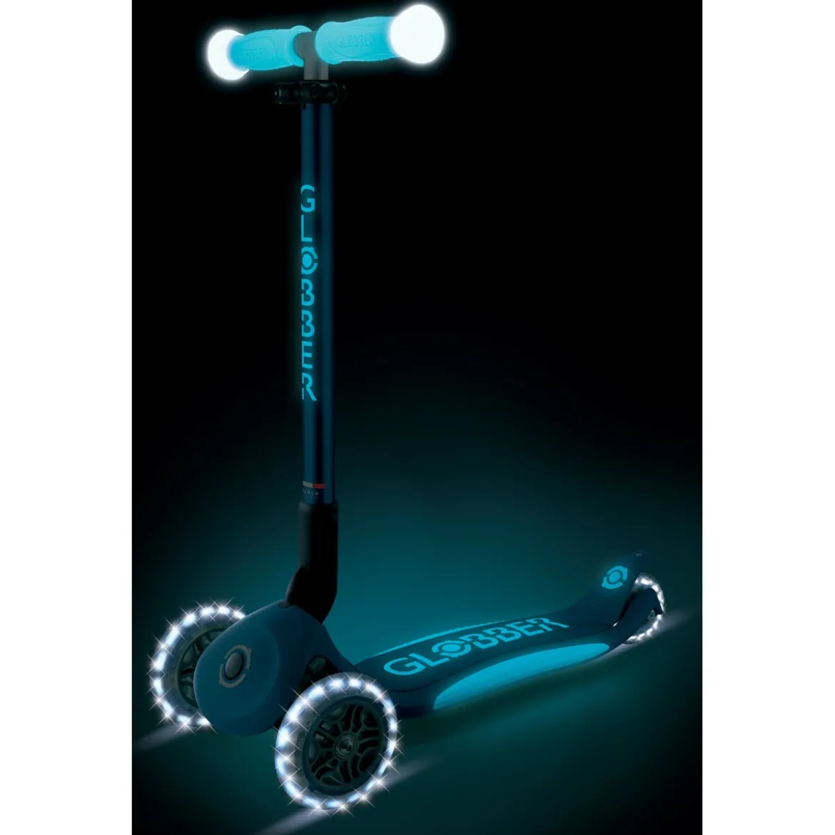 Monopattino per Bambini a 3 Ruote Blu Petrolio Ruote LED Regolabile