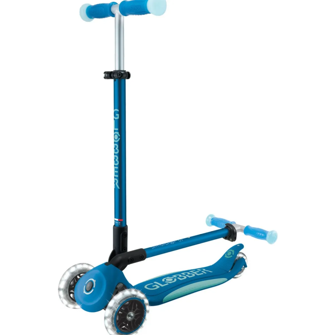 Monopattino per Bambini a 3 Ruote Blu Petrolio Ruote LED Regolabile