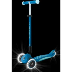 Monopattino per Bambini a 3 Ruote Blu Petrolio Ruote LED Regolabile