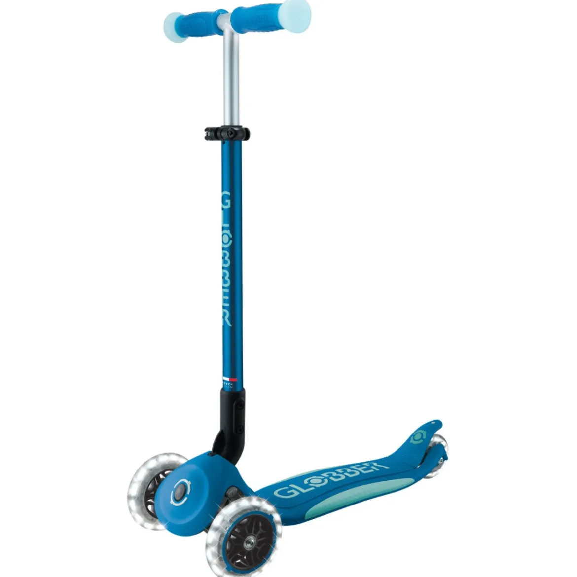Monopattino per Bambini a 3 Ruote Blu Petrolio Ruote LED Regolabile