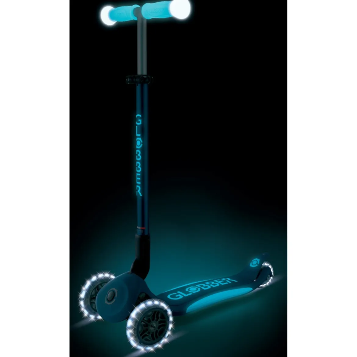 Monopattino per Bambini a 3 Ruote Blu Petrolio Ruote LED Regolabile