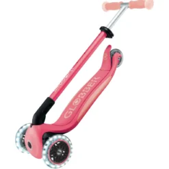 Monopattino per Bambini a 3 Ruote Rosa Pastello Ruote LED Regolabile