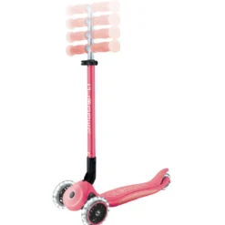 Monopattino per Bambini a 3 Ruote Rosa Pastello Ruote LED Regolabile
