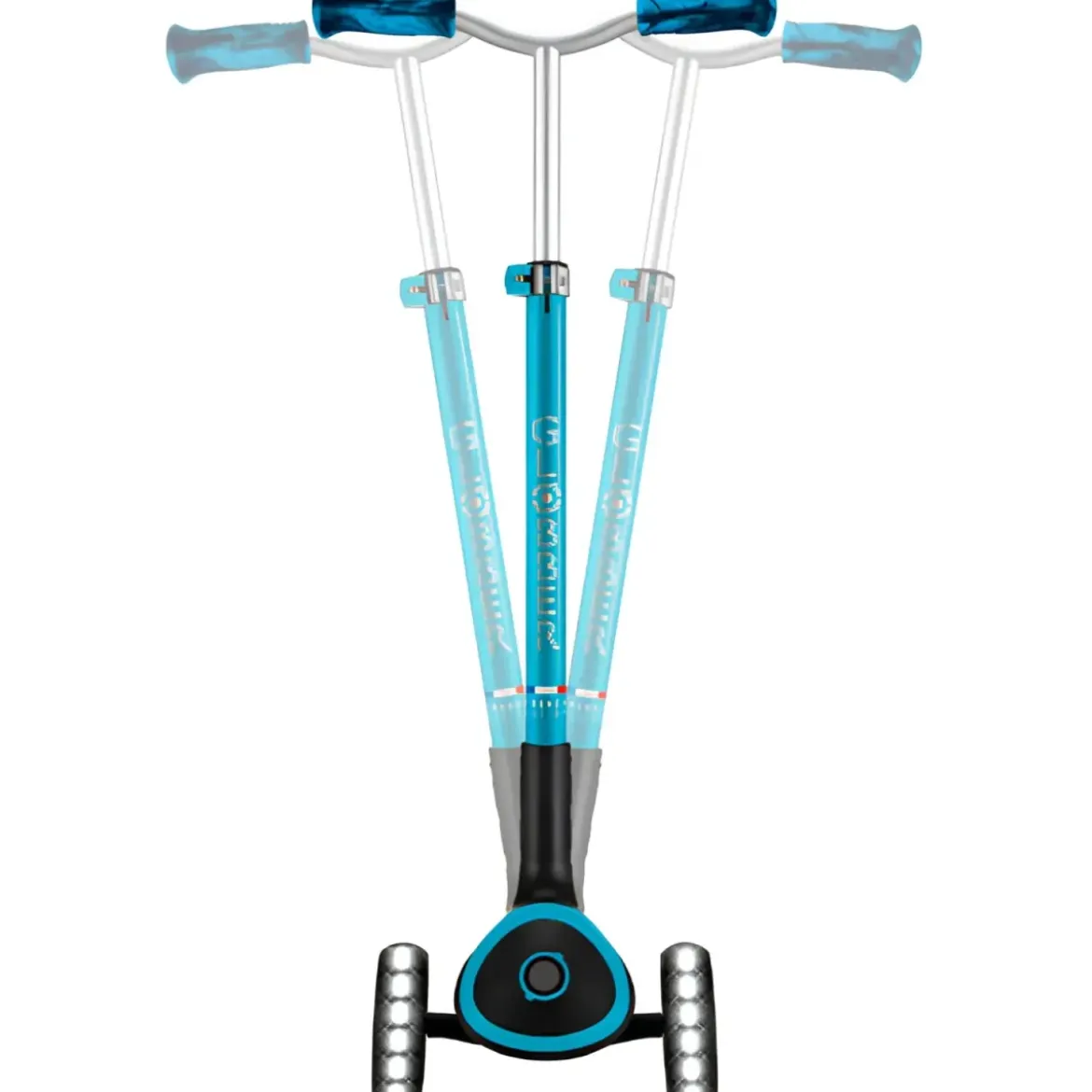 Monopattino per Bambini a 3 Ruote Celeste Regolabile con Luci LED