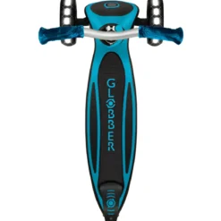 Monopattino per Bambini a 3 Ruote Celeste Regolabile con Luci LED