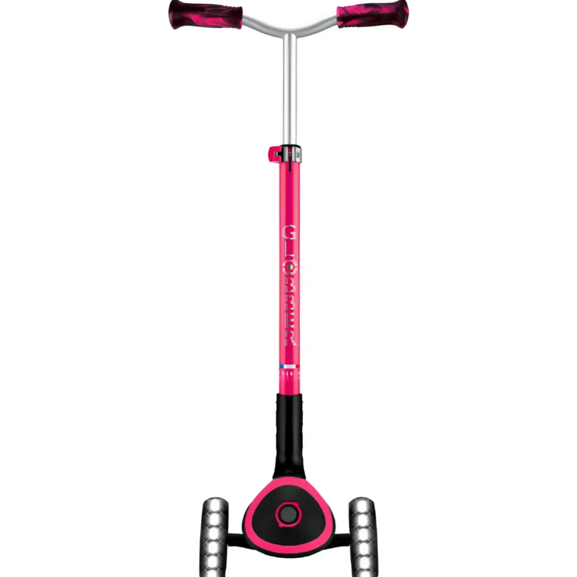 Monopattino per Bambini a 3 Ruote Fucsia Regolabile con Luci LED
