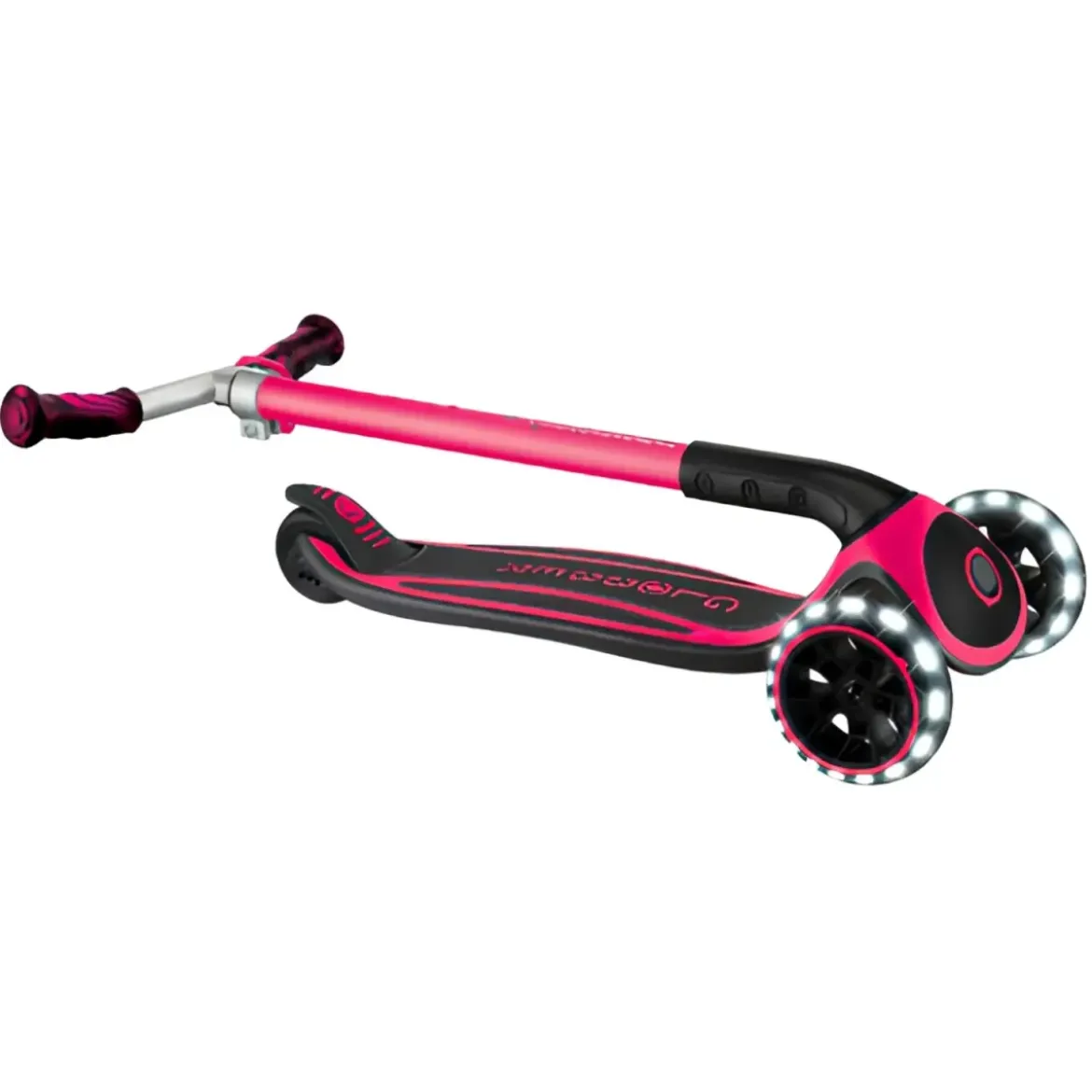 Monopattino per Bambini a 3 Ruote Fucsia Regolabile con Luci LED