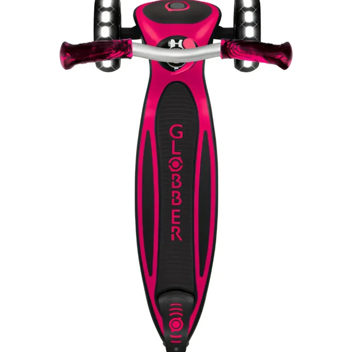 Monopattino per Bambini a 3 Ruote Fucsia Regolabile con Luci LED