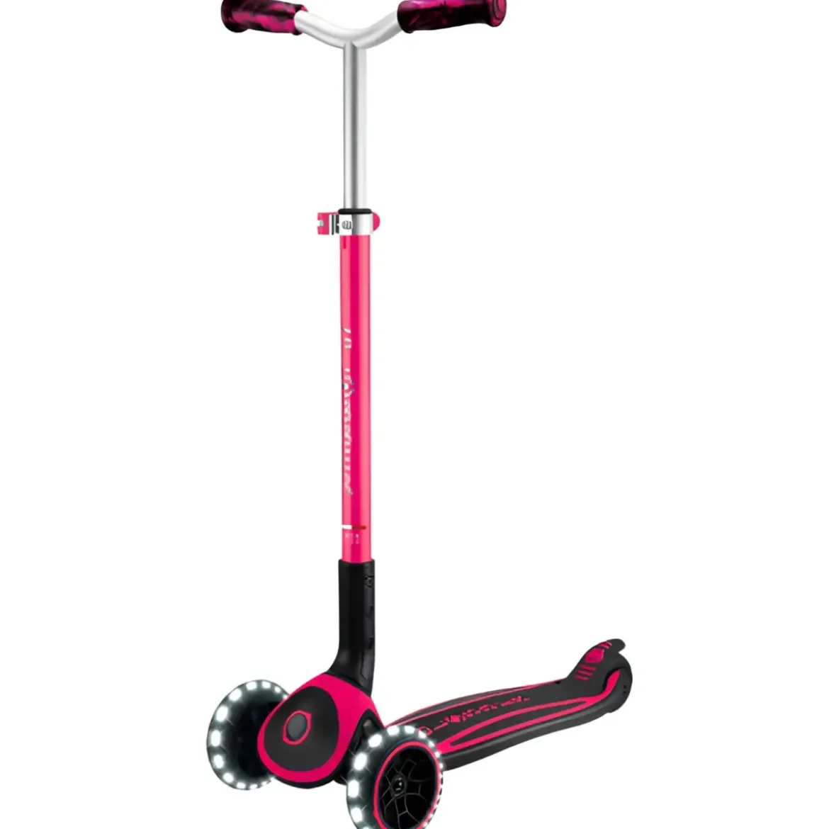 Monopattino per Bambini a 3 Ruote Fucsia Regolabile con Luci LED