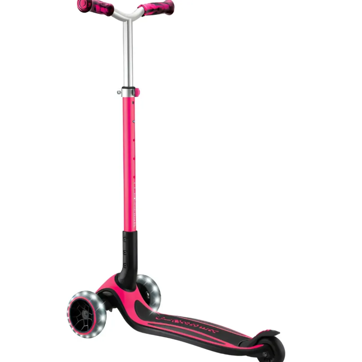 Monopattino per Bambini a 3 Ruote Fucsia Regolabile con Luci LED