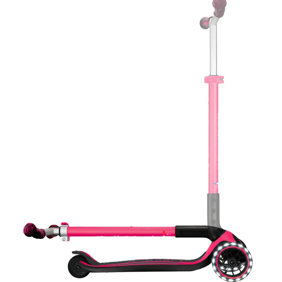 Monopattino per Bambini a 3 Ruote Fucsia Regolabile con Luci LED