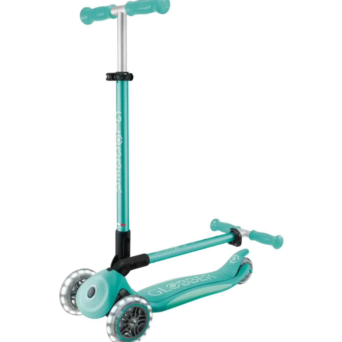 Monopattino per Bambini a 3 Ruote Verde Menta con Luci LED Regolabile